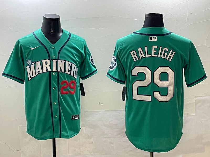 Men Seattle Mariners 29 Raleigh Green Game 2025 Nike MLB Jersey style 4